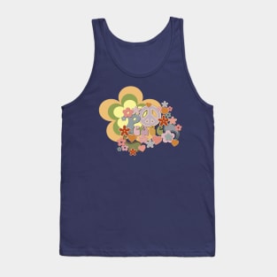 Flower Power Peace and Love Retro Design Tank Top